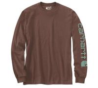 Carhartt Herren Langarmshirt Relaxed Fit Heavyweight Long-Sleeve Logo Sleeve Graphic, Farbe:Mocha Heather, Größe:XL