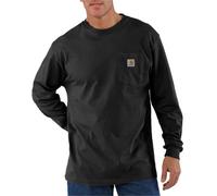 Carhartt Herren Loose Fit, schweres, langärmliges Pocket T-Shirt mit Tasche, Schwarz, S