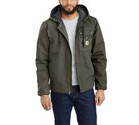 Carhartt, Herren, Lockere Arbeitsjacke aus ausgewaschenem Segelleinen mit Sherpa-Futter, Moos, XL