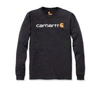 Carhartt, Herren, Lockeres, schweres, langärmliges T-Shirt mit Logo-Grafik, Anthrazit meliert, L