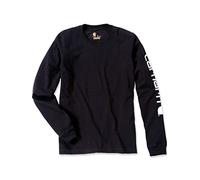 Carhartt Longsleeve EK231 – Herren, schweres, lockeres T‑Shirt mit Ärmel‑Logo, Schwarz L