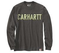 Carhartt Herren Long-Sleeve Block Logo Graphic T-Shirt, Peat, M