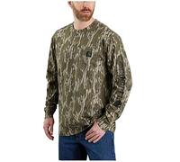 Carhartt Herren Loose Fit Heavyweight Long-Sleeve Pocket Logo Graphic T-Shirt, Mossy Oak Bottomland Camo, Klein