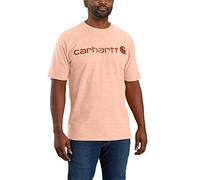 Carhartt Herren Loose Fit Heavyweight Short Sleeve Logo Graphic T-Shirt, Pale Aprikose Snow Heather, L