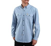 Carhartt Herren Loose Fit Midweight Long-Sleeve Shirt Button-Down-Arbeitshemd, Blau Chambray, XX-Large