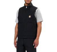 Carhartt Mens Washed Duck Sherpa Lined Mock Neck Vest, BLACK, S