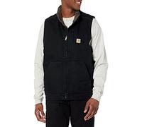 Carhartt Herren Loose Fit Washed Duck Sherpa-Lined Weste, Schwarz, XL