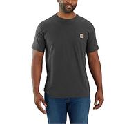 Carhartt Herren Midweight Short-Sleeve Pocket Force Relaxed Fit Mittelschweres T-Shirt mit kurzen Ärmeln und Tasche, Anthrazit meliert, XL