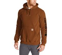 Carhartt Herren Midweight Sleeve Logo Hooded Sweatshirt Kapuzenpullover, Geölte Walnuss-Heather, X-Large