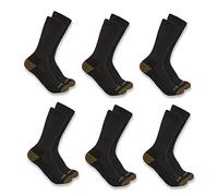 Carhartt Herren Midweight Synthetic Blend Crew 6 Pack 1 Paar Socken, Schwarz, X-Large (6er Pack)