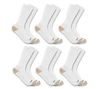 Carhartt Herren Midweight Synthetic Blend Crew 6 Pack 1 Paar Socken, Weiss/opulenter Garten, X-Large (6er Pack)