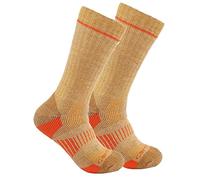 Carhartt Herren Midweight Synthetic-Wool Blend 2 Pack Socken, Khaki, Large (2er Pack)