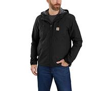 Carhartt Herren Mock Neck Jacke mit wasserabweisender Beschichtung und Wind Fighter Technologie Arbeits-Jacket, Black Gr. L