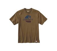 Carhartt Herren Relaxed Fit Heavyweight Short-Sleeve C Graphic T-Shirt, Farbe: Oiled Walnut Heather, Größe: S
