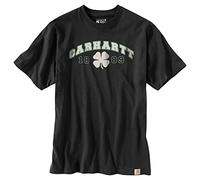 Carhartt Herren Relaxed Fit Heavyweight Short-Sleeve Shamrock T-Shirt, Schwarz, S EU