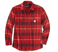 Carhartt Herren Rugged Flex Relaxed Fit Midweight Flannel Langarm Plaid Shirt, Crabapple, L