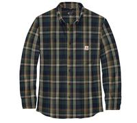 Carhartt Herren Rugged Flex Relaxed Fit Midweight Flannel Langarm Plaid Shirt, Marineblau, XX-Large