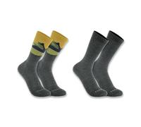 Carhartt Herren SC9592M Midweight Synthetik-Woll-Mischgewebe, Mountain Crew-Socken, 2er-Pack, Dunkelgrau, Large