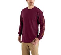 Carhartt Herren Signature Logo Long Sleeve T-Shirt Hemd, Port, Mittel