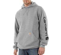 Carhartt Herren Sleeve Logo Hooded Sweatshirt Kapuzenpullover, Heather Grey/Black, M