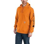 Carhartt Midweight Sleeve Logo Hoodie, schwarz-orange, Größe L für Männer