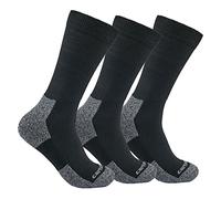 Carhartt Herren-Socken, leicht, Stretch, Crew-Socken, 3er-Pack, Schwarz, X-Large