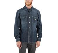 Carhartt Hemd Montana Wyatt Denim Relaxed Fit Langarm Druckknopfleiste Herren S