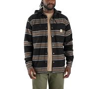 Carhartt Herren Standard Rugged Flex Relaxed Fit Flanell Fleece Gefüttert Kapuzenshirt Jac, Braun/Schwarz