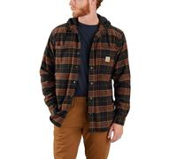 Carhartt Herren Standard Rugged Flex Relaxed Fit Flanell Fleece Gefüttert Kapuzenshirt Jac, Schwarz