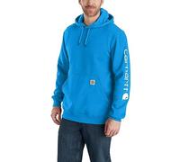 Carhartt Herren-Sweatshirt K288, lockere Passform, mittelschwer, Logo-Ärmel, Größe L, regulär, Blau, Blau mit Glitzer, Large