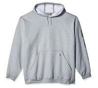 Carhartt Herren Sweatshirt mit Kapuze mit Mittelschwerem Ã„rmel und Logo, Reguläre und GroÃŸe GröÃŸen Kapuzenpullover, Heather Gray/Black, 4X-Large