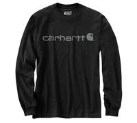 Carhartt Herren Langarmshirt CORE LOGO T-SHIRT L/S – lockeres, schweres Shirt mit Logo – Schwarz XS