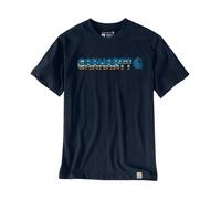 Carhartt Herren T-Shirt Irvine 107318 Layered Logo Relaxed Fit Navy XL