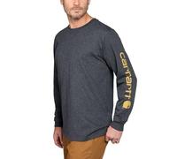 Carhartt Logo Langarmshirt, schwarz-grau, Größe M