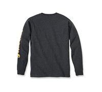 Carhartt Langarmshirt EK231 - Logo-Ärmel, lockere Passform, Carbon Heather - XL