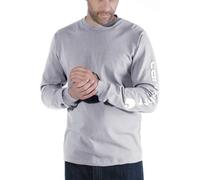 carhartt® Herren T-Shirt SLEEVE LOGO T-SHIRT L/S, heather grey, Größe S (Arbeitshemd & Arbeitsshirt)