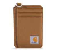 Carhartt Herren Vordertasche, strapazierfähige Canvas oder Leder Geldbörse mit & ohne Geldclip, Nylon Duck Brown, Einheitsgröße