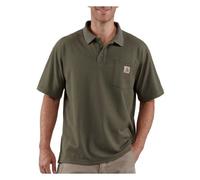 Carhartt, Herren, Weites, mittelschweres, kurzärmliges Polohemd mit Tasche, Moos, S