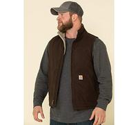 Carhartt Herren Gefütterte Weste mit Stehkragen Work Utility Oberbekleidung, Dunkelbraun, Small