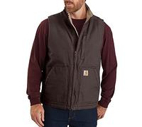 Carhartt Herren Weste mit Sherpa-Futter und Stehkragen mit Lockerer Passform Work Utility Oberbekleidung, Dunkelbraun, 4X-Large