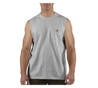 Carhartt Herren Workwear Pocket Sleeveless Midweight T-Shirt, Meliert, grau, XL