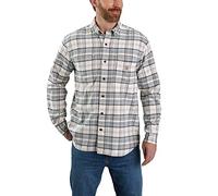 Carhartt Herren Workwear Relaxed Fit Midweight Flannel L/S Plaid Shirt, Malt, XXL