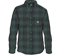 Carhartt Herren Workwear Relaxed Fit Midweight Flannel L/S Plaid Shirt,Slate Green, S