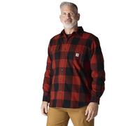 Carhartt Herrenhemd, lockere Passform, schweres Flanell, langärmelig, kariert, Gewürzrot, L