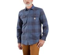 Carhartt Herrenhemd, lockere Passform, schweres Flanellhemd, langärmelig, kariert, Marineblau, XX-Large