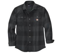 Carhartt Herrenhemd, lockere Passform, schweres Flanell, langärmelig, kariert, Schwarz, L