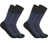 Carhartt Herren Schwere Stiefelsocken aus Synthetikwollmischung, 2 Paar, Denim, XL