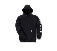 Carhartt Workwear Kapuzenpullover Hooded Sweater Original Fit mit Ärmellogo, L, schwarz, K288BLK