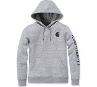 Carhartt Hoodie Clarksburg Sleeve Logo – Damen, Asphalt Heather NEP, Größe S