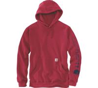 Carhartt Herren Sweatshirt weite Passform mittleres Gewicht bedruckt Logo am Ärmel Industry Red S